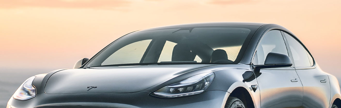 Grey Tesla Model 3 with professional ceramic coating in Gold River, CA.